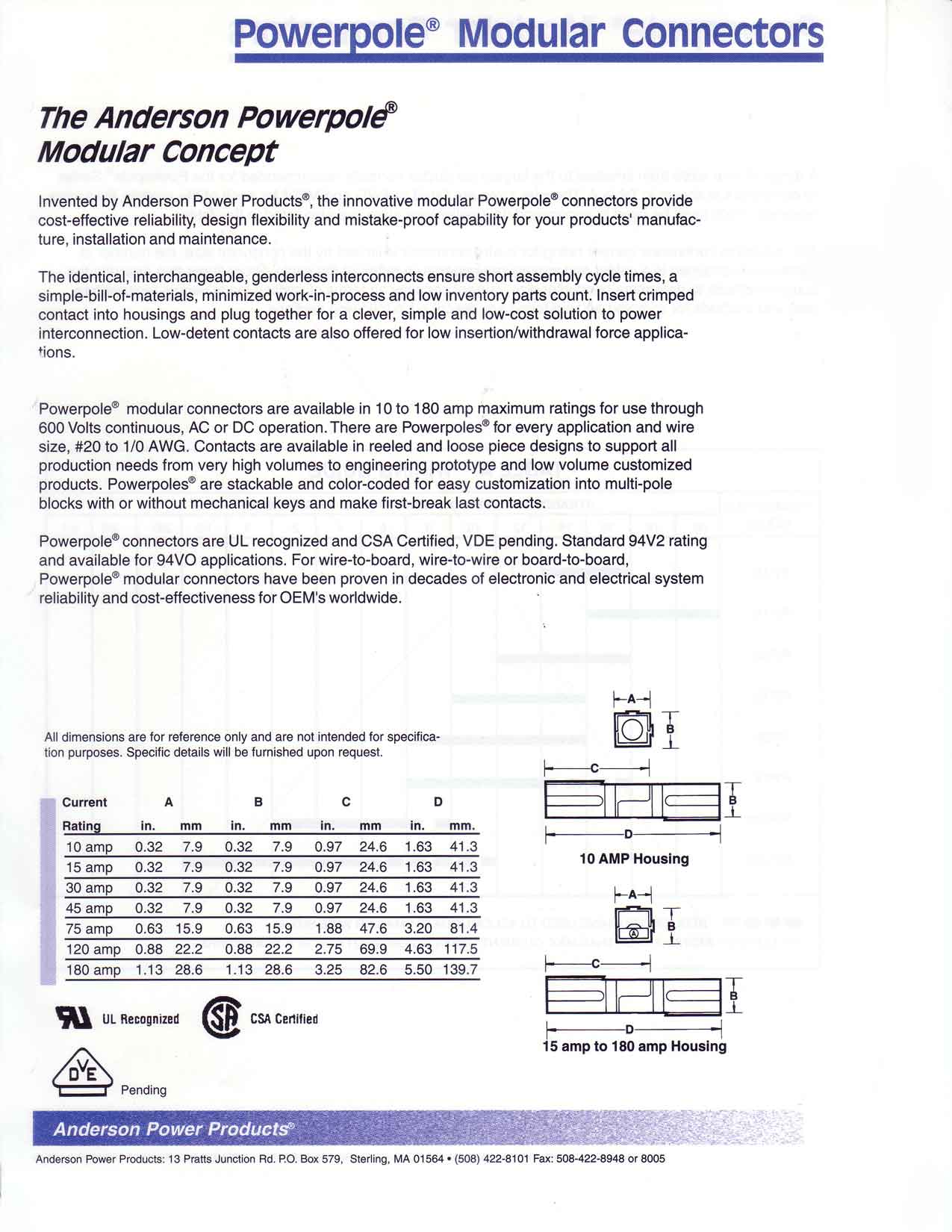 Powerpole Modular Connectors, Anderson Power Products