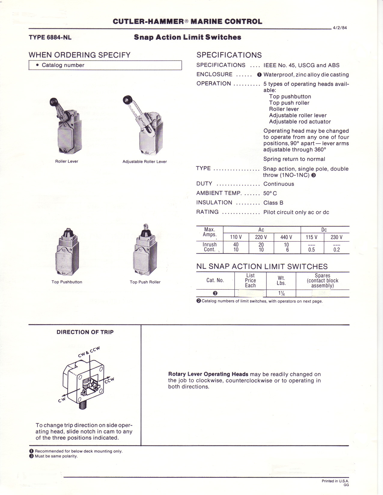 Switches, Cutler-Hammer